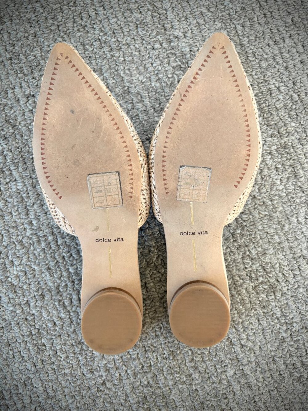 Dolce Vita "Ezra" Pointed Natural Raffia Flats, 7M - Picture 8 of 14